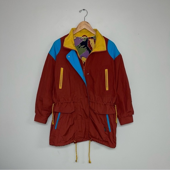 Ispo Vintage Lightweight Jacket Multicolour Red‎ Yellow  Blue Size Medium/Large - Picture 2 of 11